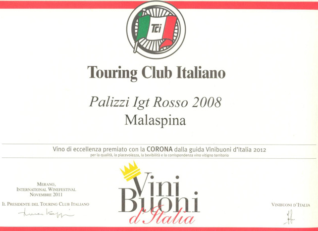 Corona vini buoni d'Italia Palizzi 2008